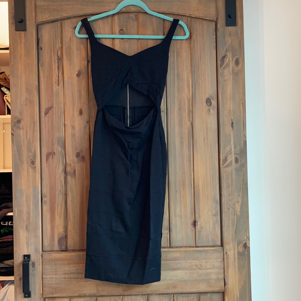 Black dress with middle cutout, mid length